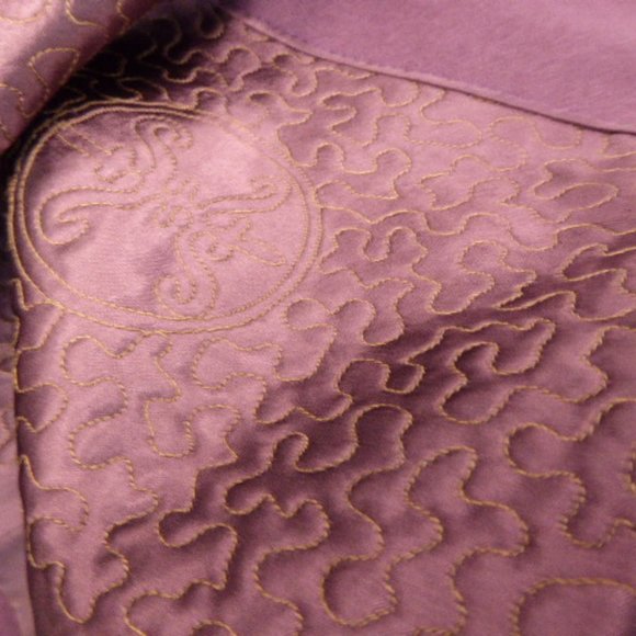 Asian VINTAGE CUSTOM MADE Mandarin wool PURPLE COAT m /L embroidered lining - Picture 3 of 7